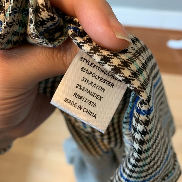 TACERA Shift Dress Plaid Puff Sleeve 1x - Picture 7 of 12